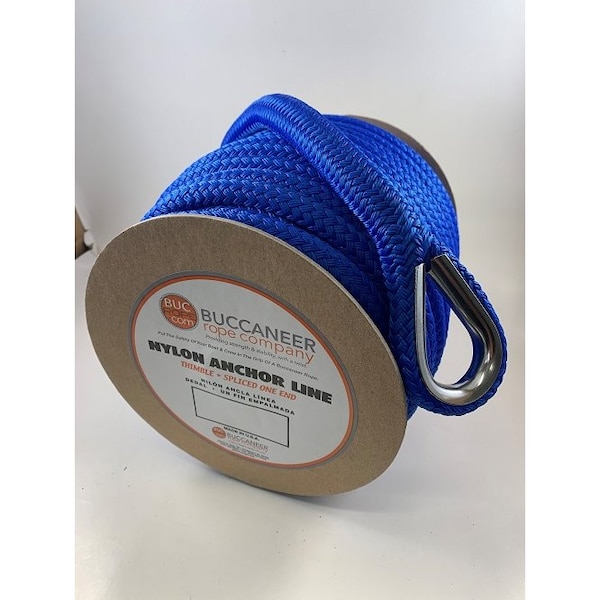 Buccaneer Rope 1/2 x 300 Twisted Nylon Anchor Line, White 2063000 Zoro